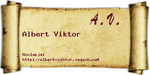 Albert Viktor névjegykártya